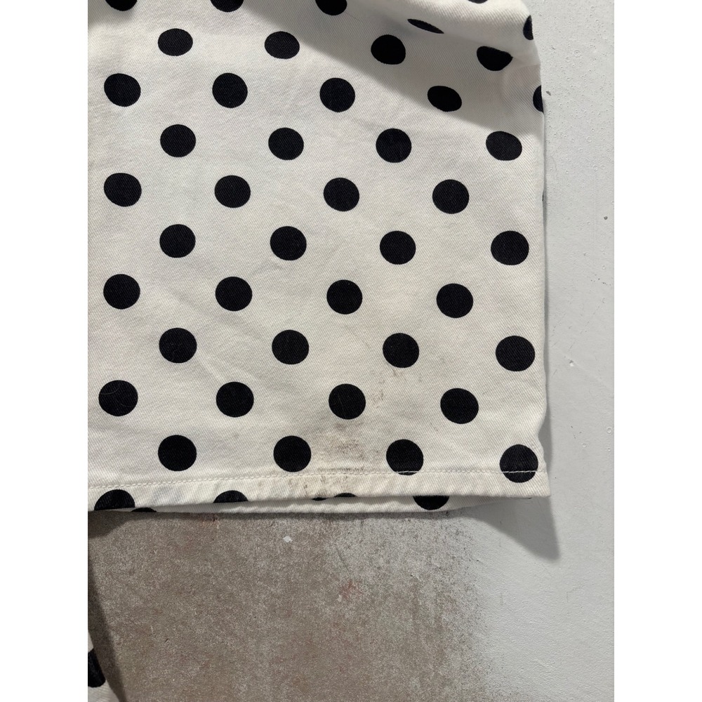 Cider Polka Dot Denim Overalls White Black Wide Leg Bib XXS - Picture 4 of 7